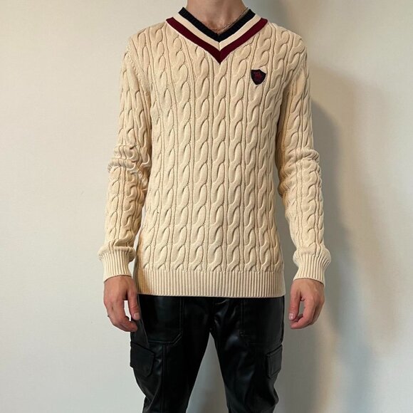 Us Polo Association Cream V-Neck Sweater - Picture 1 of 1